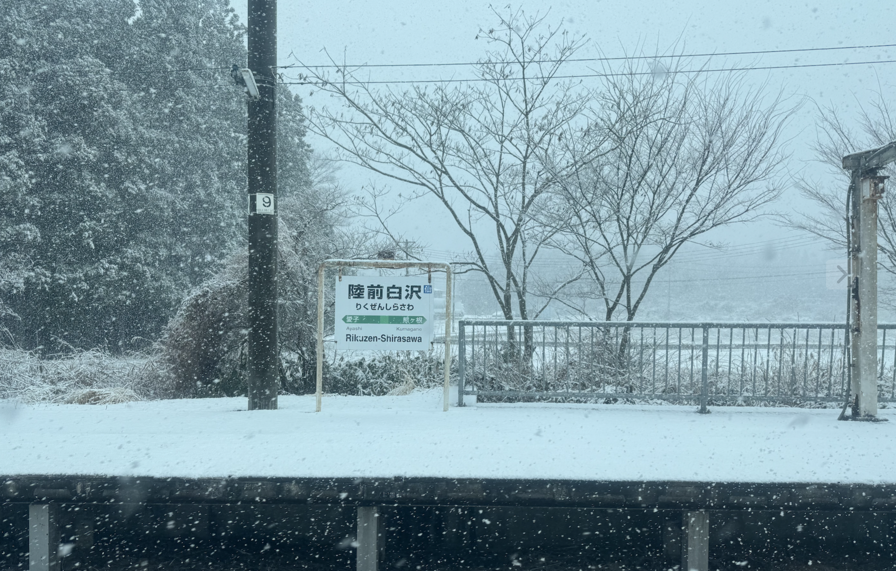 차창 밖 눈 풍경